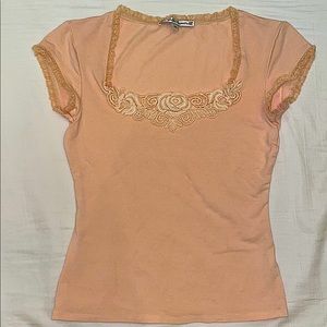 Nanette Lepore xs peach embroidered top
